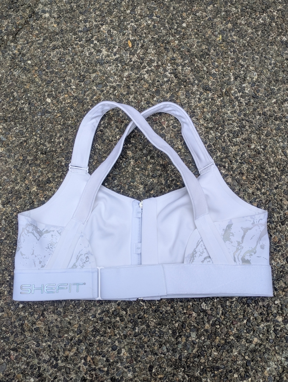 SHEFIT White Front-Zip High Support Sports Bra - Picture 2 of 5